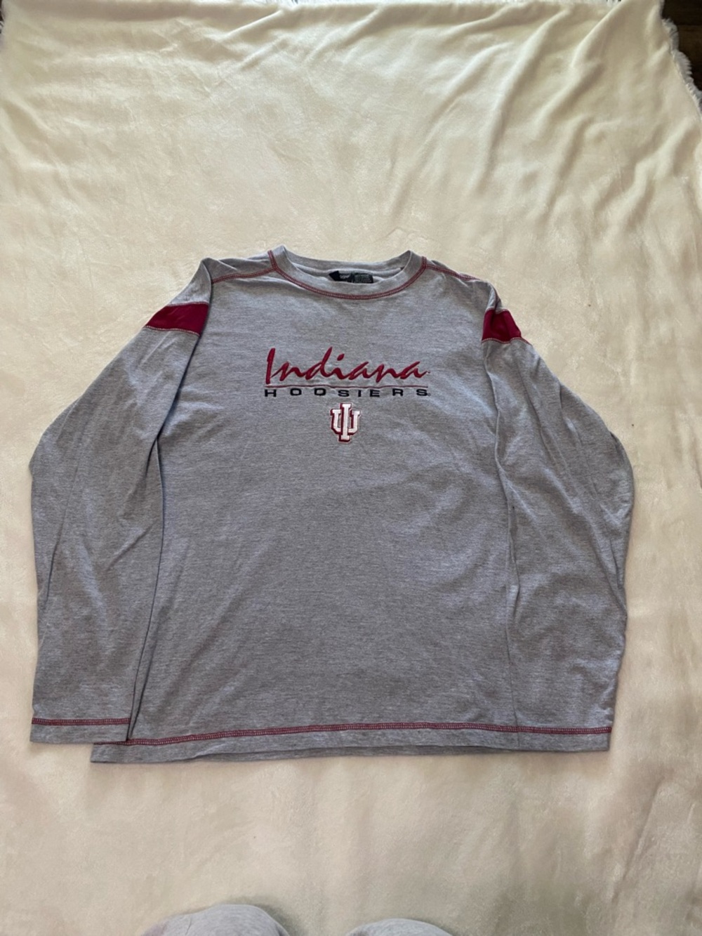 Pro Edge Indiana Hoosiers Long-Sleeve Crew - Gray & Crimson